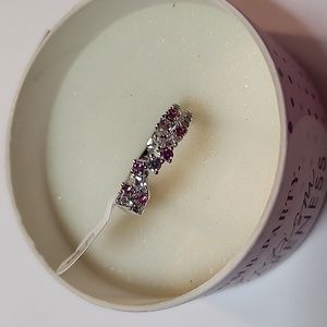 Bomb Party Ring size 8 lab Created rose corundum